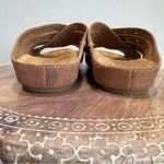 Comofortiva Gala Crisscross Slides Metallic Suede Leather Memory Foam Size 7W Tan Photo 2