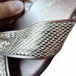 Italian Shoemakers Snakeskin Gold Wedge Sandal Size 9 Photo 5