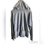 Weekend By Andrea Jovine Gray Zip Up Sweater Jacket Thumb Holes Pockets Hood Size M Photo 4