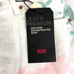 Levi's New  Pastel Tie Dye Denim Raw Hem Jean Skirt White Multicolor Photo 12