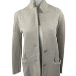 J.Crew 100% Merino Wool Women's Gray Button Long Sleeve Blazer Coat Jacket Sz XS Photo 0