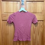 Urban Outfitters  Ribbed Dusty Pink Size Small Tie Front Top. Photo 4