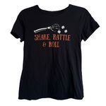 Amazon Womens Tee Sz S Black Skeleton Dice Shake Rattle Roll Bunco Halloween Top Photo 2