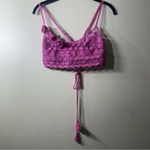 Free People NWOT  Pink Gypset Crochet Lace Longline Bralette Cami Tank Top Size S Photo 2