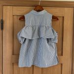 Anthropologie  Sunday in Brooklyn Navy Stripe Scilla Cold Shoulder Blouse size SM Photo 8