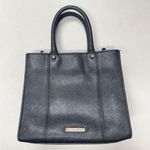 Rebecca Minkoff Black Leather Mini Handbag Tote Purse Classic Small Preppy Photo 0