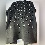 Ellen Tracy downtown glam animal print cardigan sweater Comfy Cozy Wrap Grey Photo 1