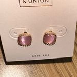 14th & Union  Gold-Trimmed Pink Earrings Photo 1