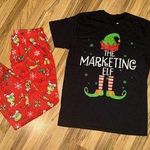 Dr. Seuss Grinch Christmas Pajamas Men's Large The Marketing Elf T-shirt‎ Photo 0