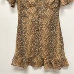 Abercrombie & Fitch Women Small Dress Short Sleeve Vneck Button Up Animal Print Photo 2