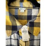 Aerie NWT  Yellow Blue Plaid Oversized Flannel Button Front Shirt Women’s Size XS Photo 3