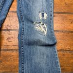 American Eagle  stretch flare jeans with blue embroidery‎ size 4 cowgirl vibes Photo 8