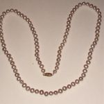 Elegant 14kt Gold Clasp Genuine Pale Pink Pearl Necklace Photo 2