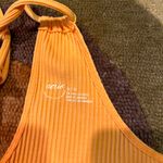 Aerie Light Orange One Shoulder Tie Sleeve Cropped Ribbed Tank Top Size XL Photo 1