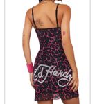 Ed Hardy  Plus Size 2X Cobra Roses
Pink Cheetah Mesh Mini Dress
 NWOT Y2K Photo 2