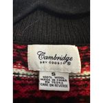 Cambridge Dry Goods Womens Red & Black Wool Cardigan Sweater With Metal Clasps S Photo 7