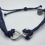 Pura Vida  Navy Blue Cord & Silver Tone Inifnity Adjustable Bracelet Photo 0