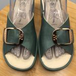 Fly London  Leather Mules Block Heel EU 36 / 5.5-6 Jade Green Comfort Shoes Photo 6