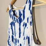 Peach Women's Size Medium Yumi Tye Dye Bodycon Ruching Stretch White Midi Dress Photo 7