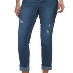 Nicole Miller (12) Soho High Rise Ankle Skinny Jeans Mid Wash Distressed Raw Hem Photo 0