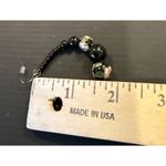 Vintage Cloisonne‎ Black Beaded Floral Flowers Hoop Earrings Boho Festival Photo 1