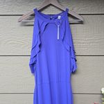 ASOS CURVE Double Ruffle Peplum Midi Dress - Purple 16 Nwt Photo 4