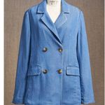 Sundance Catalog Oaklee Blue Denim Lyocell Double Breasted Blazer Jacket XL New Photo 6