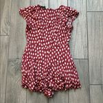 Cotton Candy Burgundy and White Romper Red Size M Photo 3