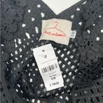 NATIVE ROSE Crochet Crop Tank Cropped Black Boho Festival B&W Nina NWT S/M Photo 2