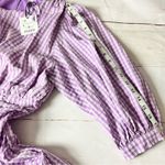 ZARA Women's Blogger Style Lilac Gingham Pattern Rushed Side Mini Dress Sz L Photo 2