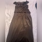 Cachet Chocolate Silk Beaded Ruffle Dress Brown Size 12 Photo 6