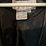 Black leather floral‎ trench coat VTG vintage Allison Woods beautiful detailing Size M Photo 3