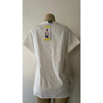 matty m NWT  Ladies' Cotton Popover Woven Split Neck Top White Size S casual Photo 3