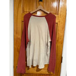 Polo Jeans Co Ralph Lauren Two Tone Long Sleeve Graphic Shirt Raglan XL Red Photo 3