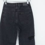 American Eagle  Womens Distressed Mom Jeans Size 000R Black Grunge Streetwear Photo 5