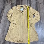 Joan Vass  New York Shirt Top Womens XS Brown Viscose Long Sleeve Button Front Photo 8