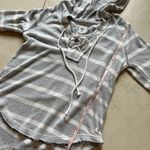 Billabong Women's Gray &White Striped Terry Cloth Long Sleeve Hoodie Size M Photo 13