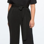 Eloquii NEW wide leg jumpsuit short sleeve white trim, 14 Photo 0