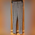 ZARA Black & White Gingham Hi-Rise Skinny Leggings Pants Button Details Size XS Photo 7