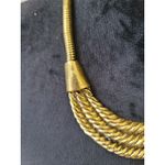 Womens Gold Tone Twisted Rope Statement Necklace With Lobster Clasp Lock Jewelry Photo 4