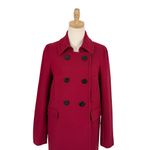 Gerard Darel Wool Double-Breasted Peacoat Red Pink Sz 42FR 10US Photo 2