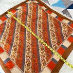 Floral print scarf 31” By 29” unbranded no material tag orange brown tan purple Photo 2