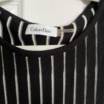 Calvin Klein Sweater Dress Black And White Vertical Stripe Sleeveless, Medium Photo 1