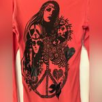 Lauren Moshi Peace Love Harmony Women’s Red Longsleeve Size Small Photo 3