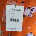 Free People  Like a Lady Orange Citrus Floral Mini Dress Lace Up Back S NWT Photo 16