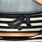 Theory  Twist Front Stripe Pima Cotton Mini Dress Size P (0) Cap Short Sleeve Photo 4