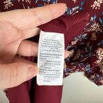 Madewell Womens Button Back Burgundy Floral Dress Antique Flora Sz XS Boho Fall Photo 11