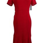 Anthropologie Hutch Mini Dress Solid Red Stretch Crewneck Photo 0