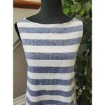 Beach Lunch Lounge Womens White & Blue Linen Sleeveless Knee Length Dress Size S Photo 3