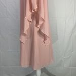 Ignite Evenings Chiffon Overlay Asymmetrical Cape Blush Pink Sheath Dres… Size 8 Photo 7